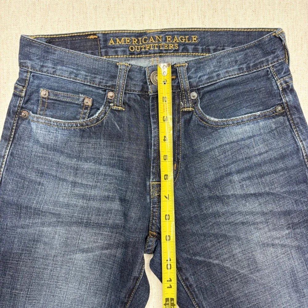 American Eagle Slim Straight Dark Wash Jeans Mens 26x28 100% Cotton Made In 2013